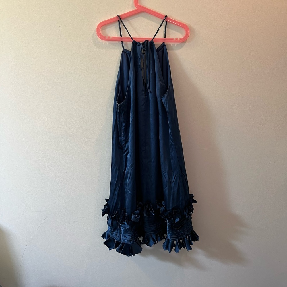 BCBGMaxAzria Navy Blue Mini Dress with Ruffle Hem